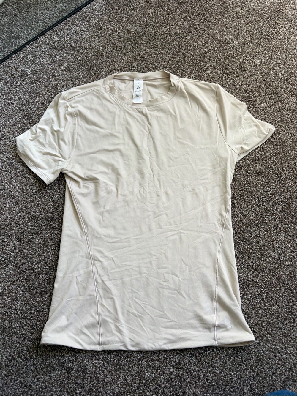 lululemon athletica women’s Short Sleeve athletic top in Beige-Cream